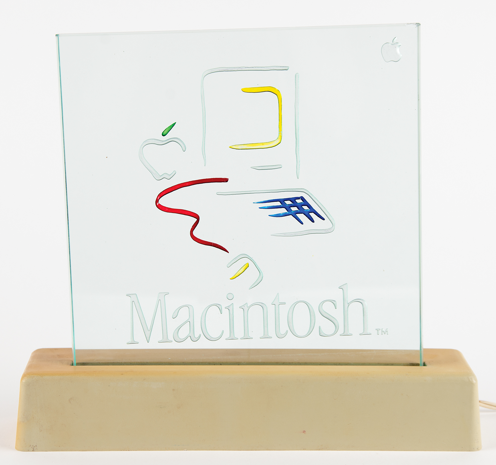 Apple Macintosh 'Picasso' Dealer Sign with Replacement Glass Panel