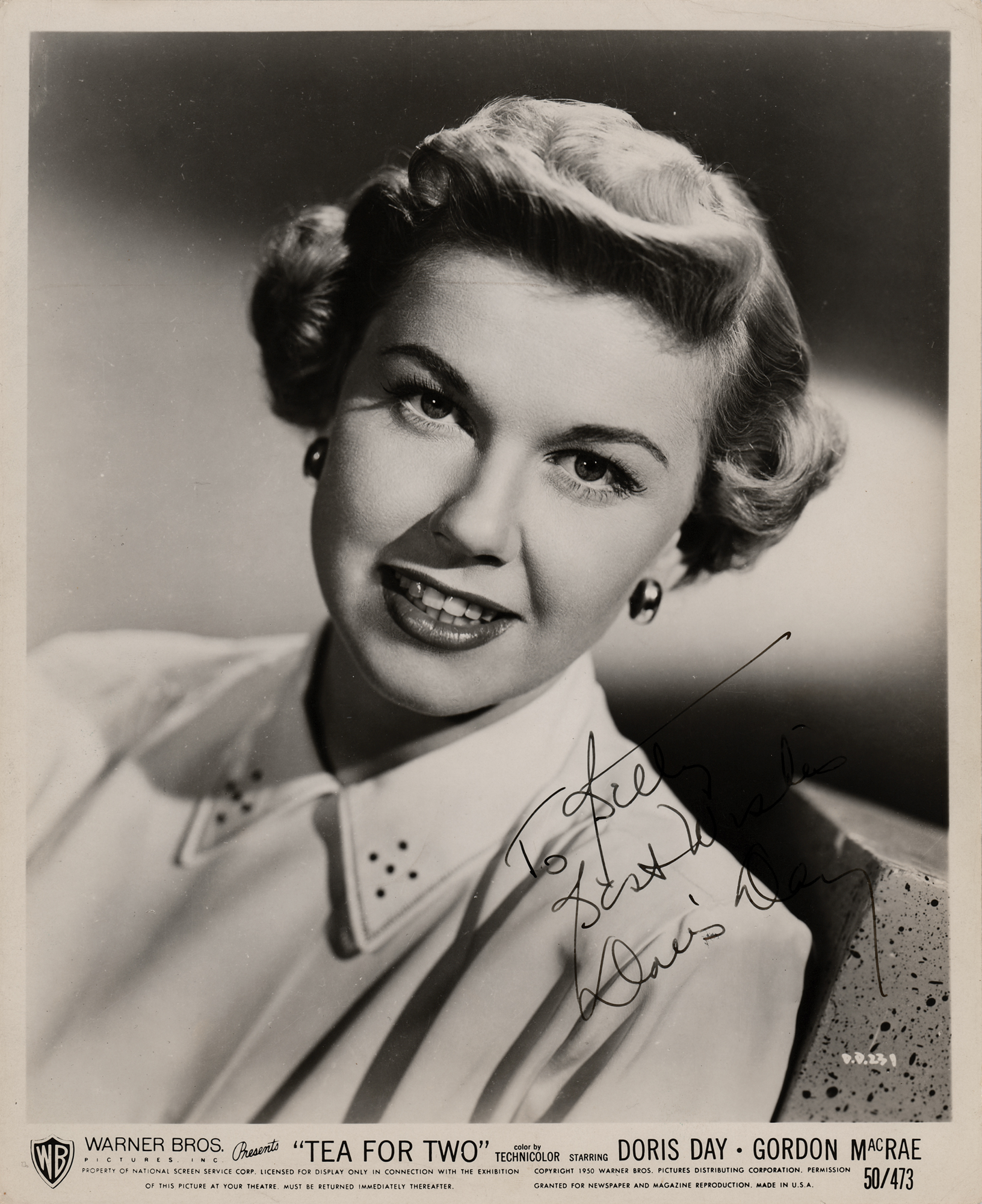 Doris Day Signed Photograph RR Auction