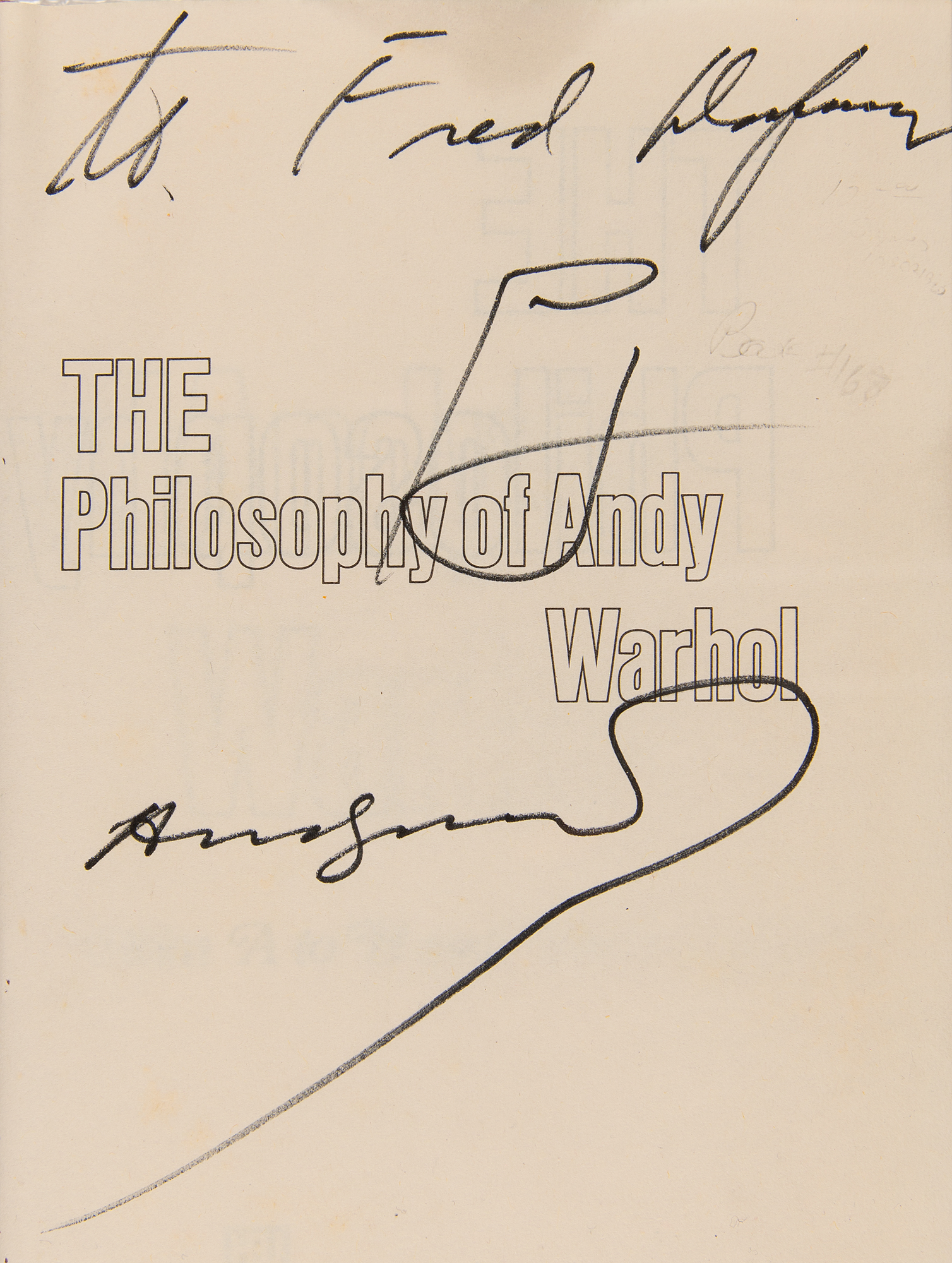 Andy Warhol Signed Book with Soup Can Sketch - The Philosophy of Andy