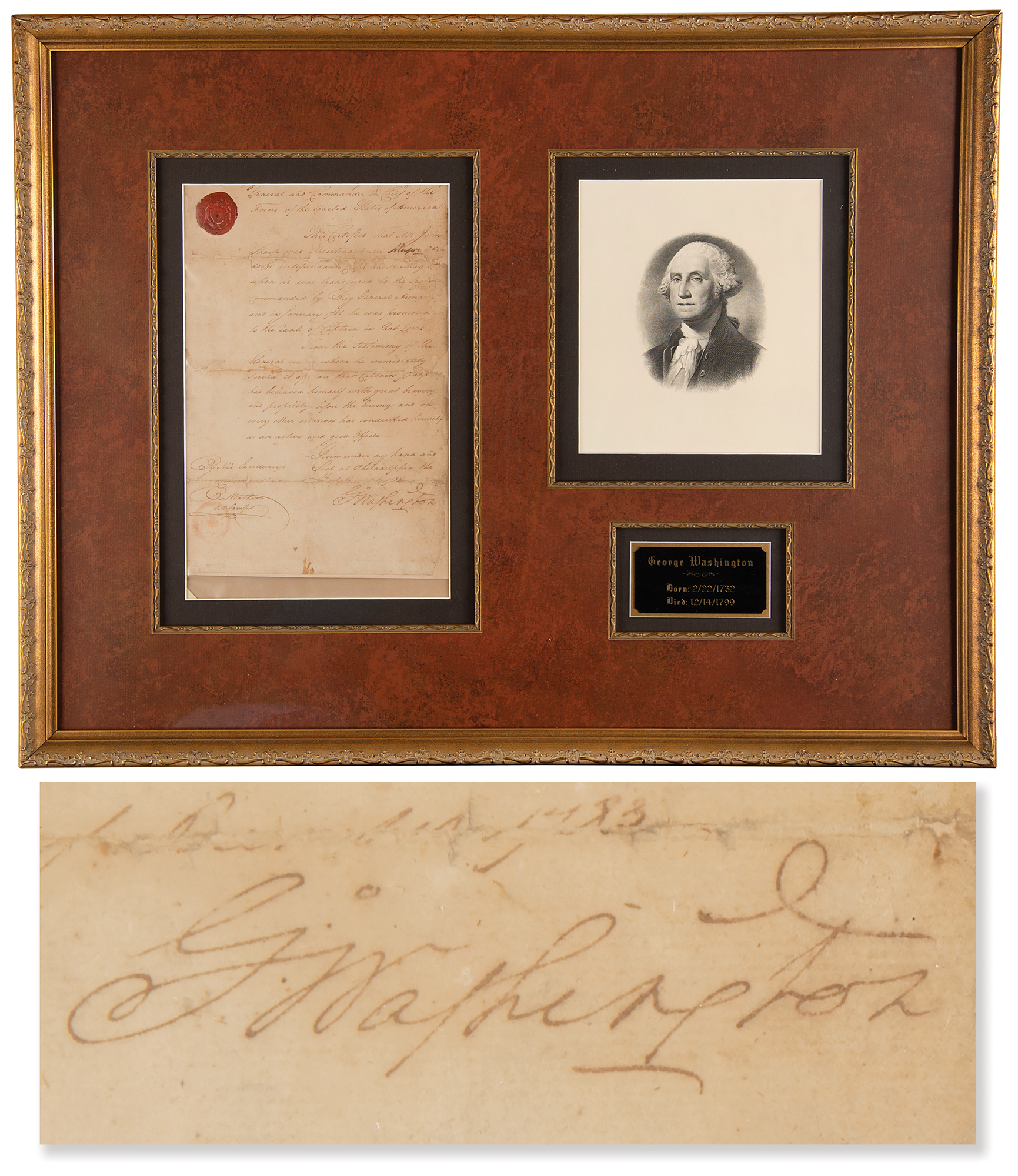 George Washington Document Signed as Commander in Chief of the
