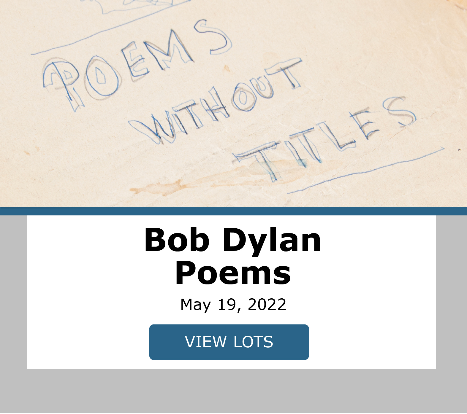 Bob Dylan Poems. Bidding closes May 19th. Bid now!