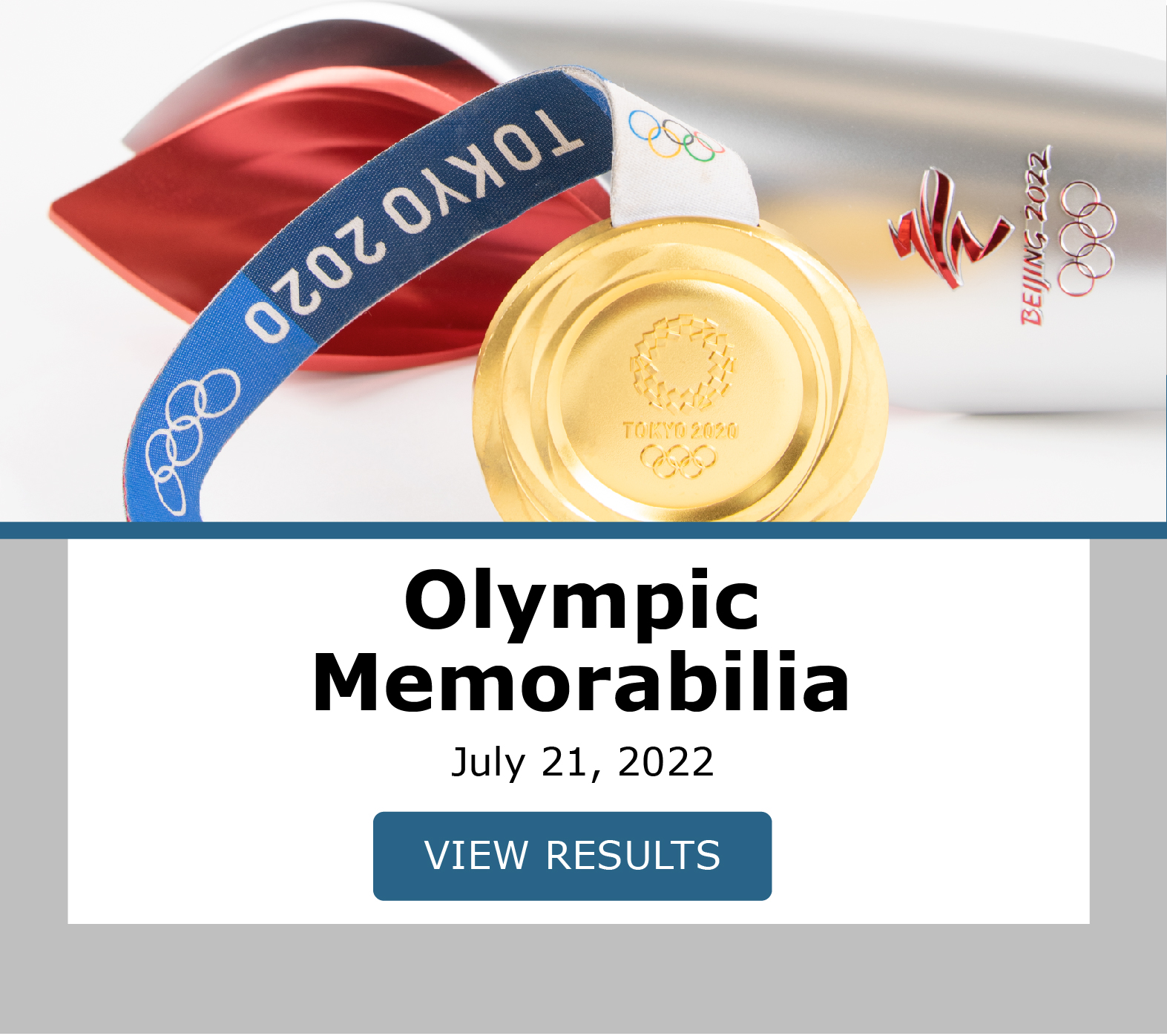 Olympic Memorabilia auction closed July 21. View Results!
