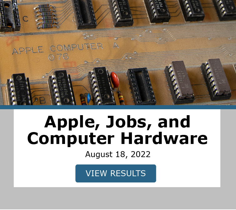 Apple, Jobs, and Computer Hardware. Auction closed August 18th. View Results!
