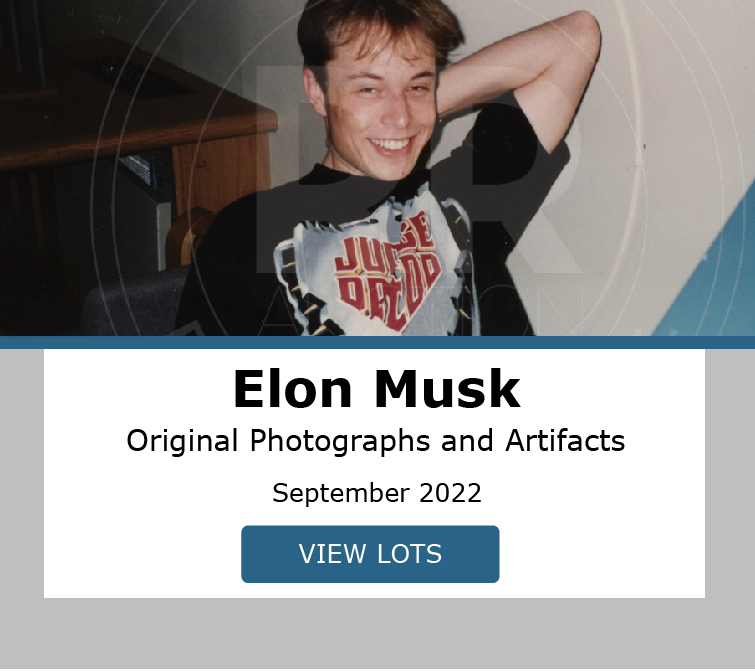 Elon Musk. Original Photographs and Artifacts. Auction September 2022.