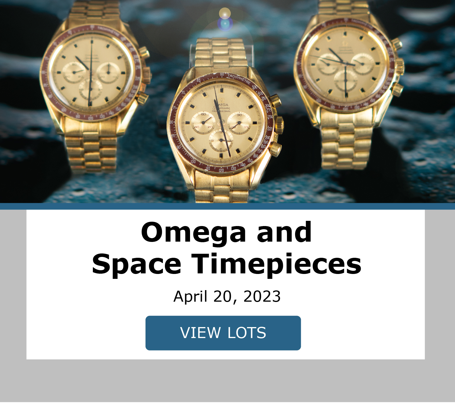 Omega and Space Timepieces. Bidding closes April 20th!