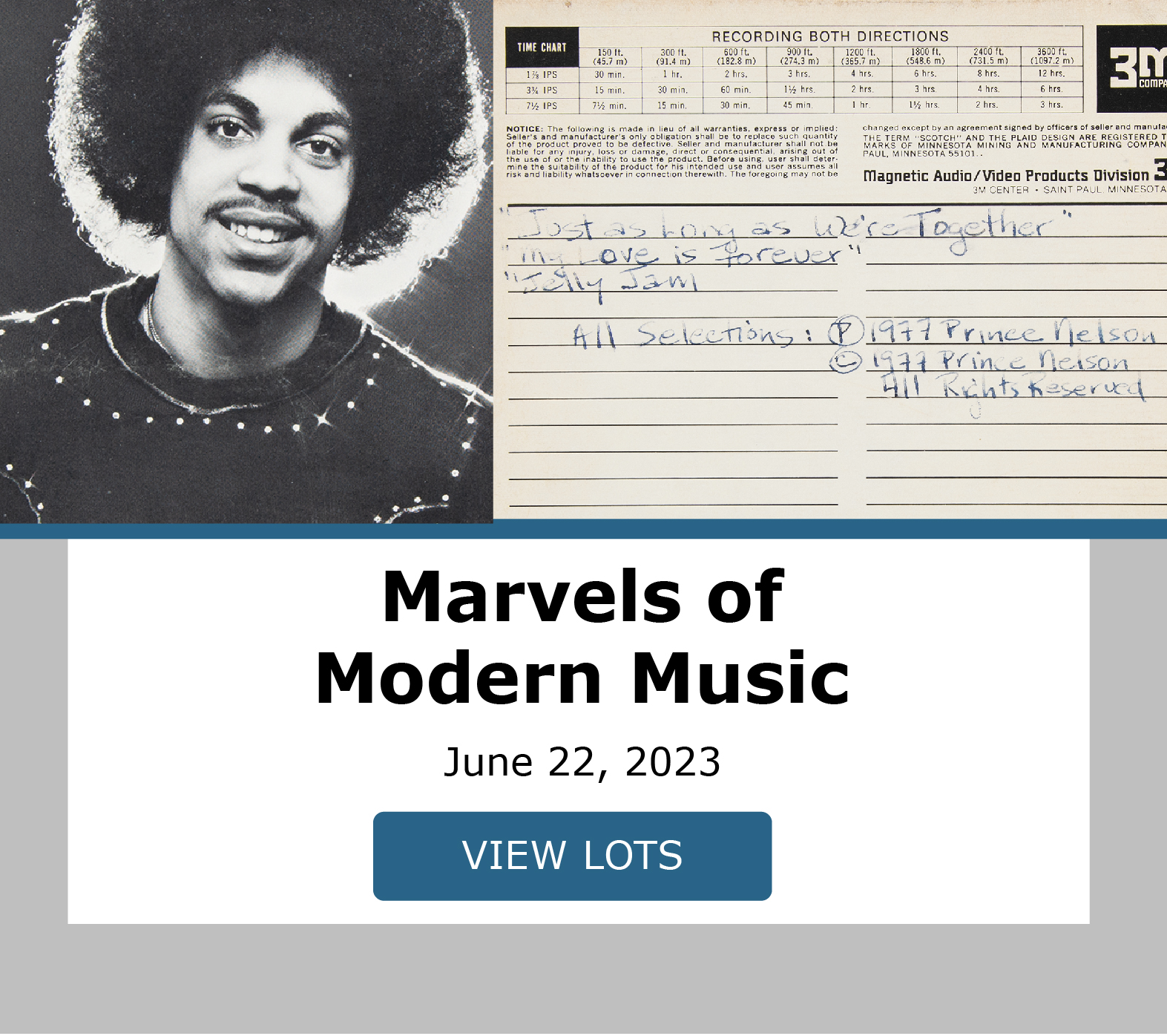 Marvels of Modern Music! Bidding ends June 22, 2023. View Lots!