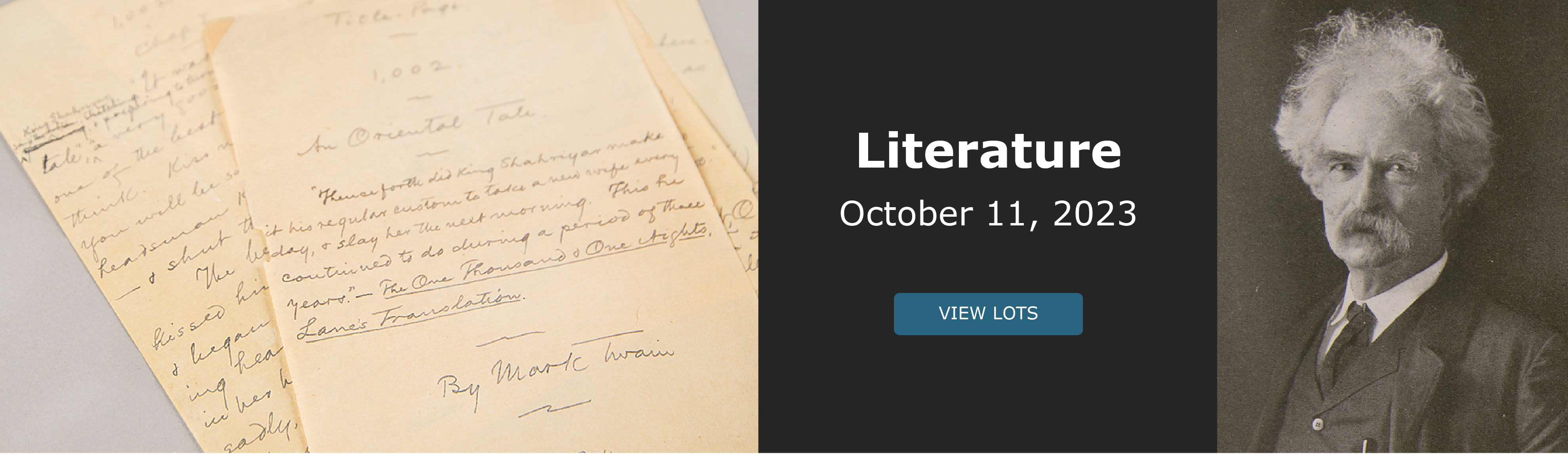 Fine Autographs and Artifacts. Featuring Literature.Bidding closes October 11. 