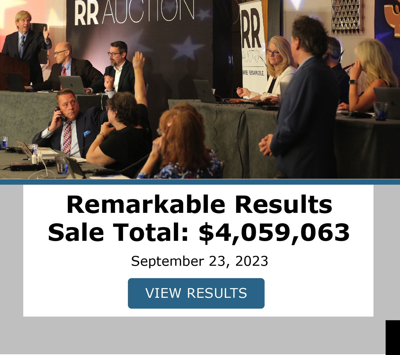 Remarkable Rarities Live Auction is September 23rd. View Results!