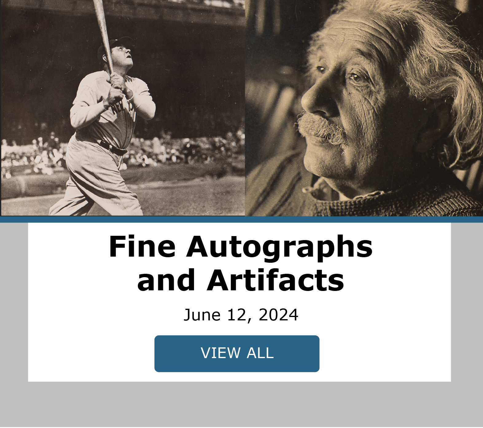 Fine Autographs and Artifacts. Bidding closes June 12. View Lots!