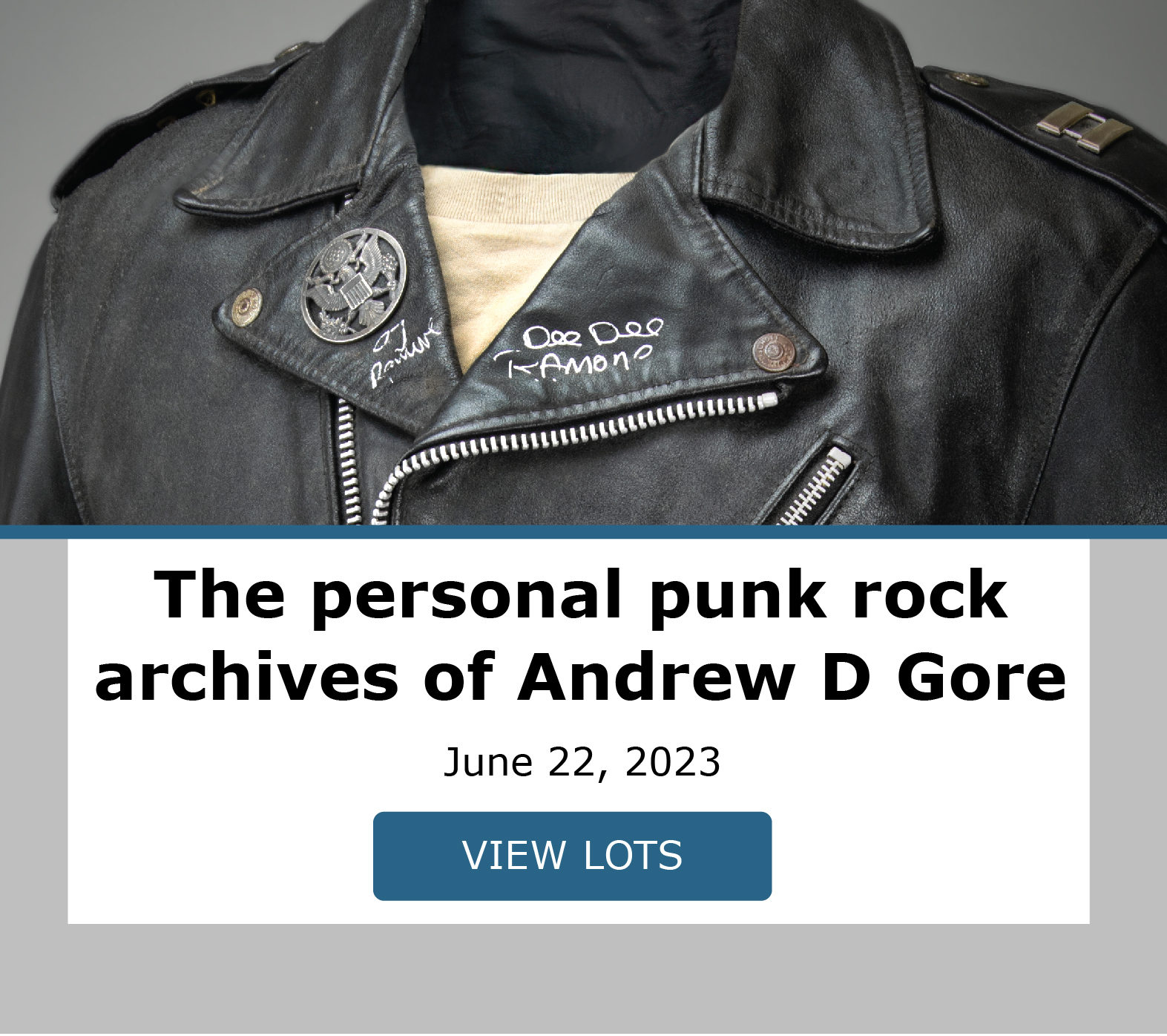 The personal punk rock archives of Andrew D Gore. Bidding closes June 22nd. View Now!