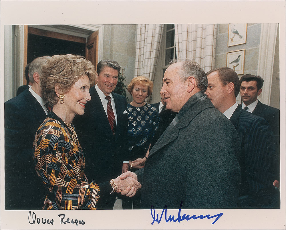 Lot #139 Nancy Reagan and Mikhail Gorbachev