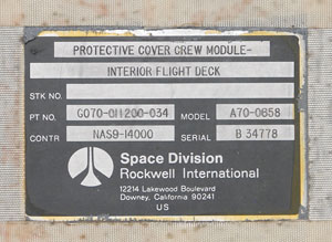 Lot #8480  Shuttle Pair of Crew Module Protective Covers - Image 4