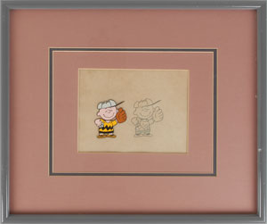 Lot #792 Charlie Brown production cel and drawing from  Peanuts - Image 1