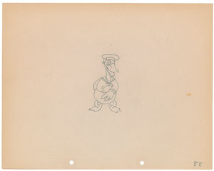 Lot #595 Donald Duck production drawing from
