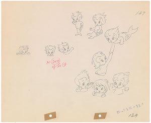 Lot #598 Mermaid Children production drawing from Water Babies - Image 1