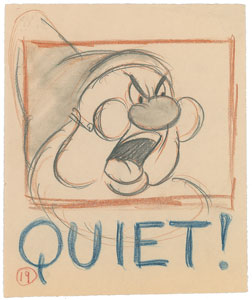 Lot #617 Doc storyboard drawing from Snow White