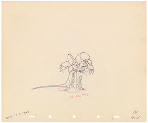 Lot #664 Timothy Mouse production drawing from Dumbo - Image 1