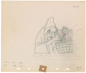 Lot #615 The Wicked Witch production drawing from Snow White and the Seven Dwarfs - Image 1