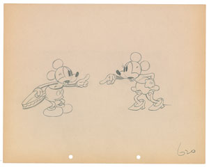 Lot #587 Mickey and Minnie Mouse production drawing from Puppy Love