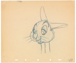 Lot #670 Thumper production drawing from Bambi