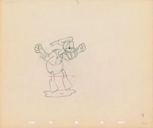 Lot #628 Donald Duck production drawing