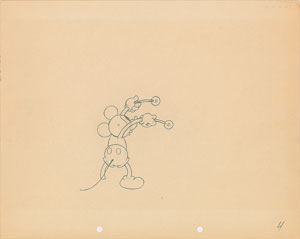 Lot #582 Mickey Mouse production drawing from The Whoopee Party