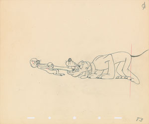 Lot #674 Pluto and Gopher production drawing