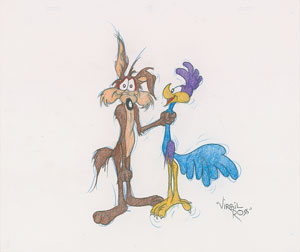 Lot #782 Roadrunner and Wile E. Coyote drawing