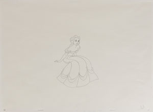 Lot #754 Belle production drawing from  Beauty and