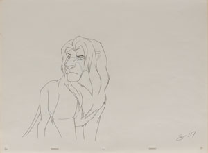 Lot #756 Mufasa production drawing from The Lion