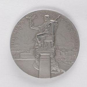 Lot #9017 Stockholm 1912 Summer Olympics Pewter Participation Medal - Image 1