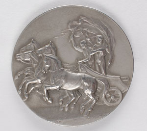 Lot #9017 Stockholm 1912 Summer Olympics Pewter Participation Medal - Image 2