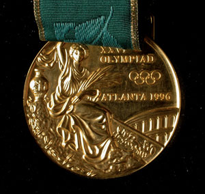Lot #9133 Atlanta 1996 Summer Olympics Set of Gold, Silver, and Bronze Winner’s Medals - Image 4