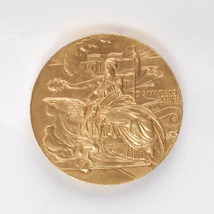 Lot #9009 Athens 1906 Summer Olympics Gilt Bronze Participation Medal - Image 1