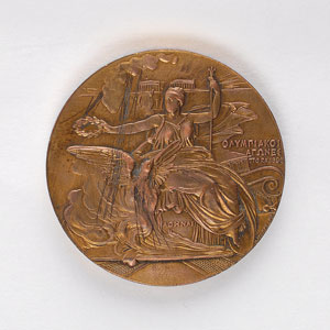 Lot #9010 Athens 1906 Summer Olympics Gilt Bronze Participation Medal - Image 1