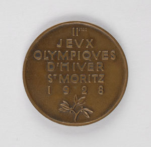 Lot #9032 St. Moritz 1928 Winter Olympics Bronze Participation Medal - Image 2