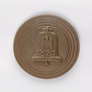 Lot #9052 Berlin 1936 Summer Olympics Bistre Brown Bronze Participation Medal - Image 2