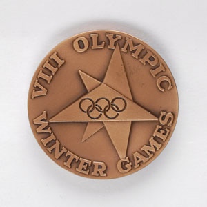 Lot #9074 Squaw Valley 1960 Winter Olympics Bronze Participation Medal - Image 2