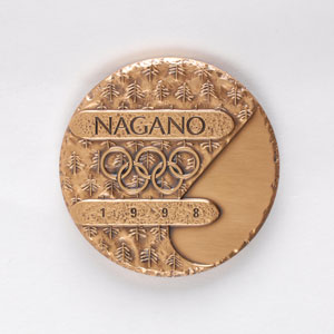 Lot #9138 Nagano 1998 Winter Olympics Bronze Participation Medal - Image 1