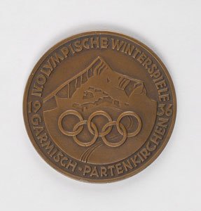Lot #9045 Garmisch 1936 Winter Olympics Bronze Participation Medal - Image 1