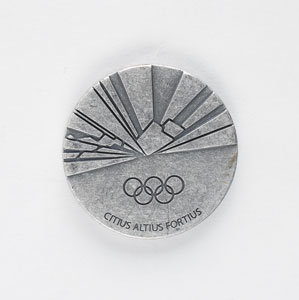 Lot #9147 Torino 2006 Winter Olympics Pewter Participation Medal - Image 1