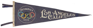 Lot #9042 Los Angeles 1932 Summer Olympics Pennant
