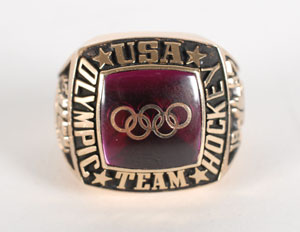 Lot #9125 Albertville 1992 Winter Olympics USA Hockey Team Ring - Image 1