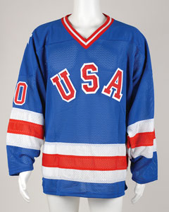Lot #9104 Lake Placid 1980 Winter Olympics Miracle on Ice Signed Jersey - Image 2