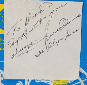 Lot #9057 Berlin 1936 Summer Olympics: Jesse Owens Signature - Image 1