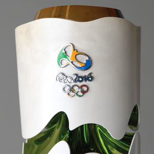 Lot #9159  Rio 2016 Summer Olympics Torch and Custom Display Stand - Image 3