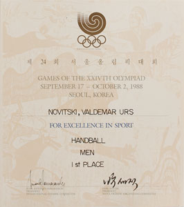 Lot #9123 Seoul 1988 Summer Olympics Winner’s Diploma - Image 1