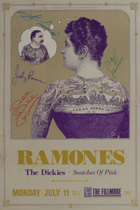 Lot #552 Ramones Fillmore Signed Poster