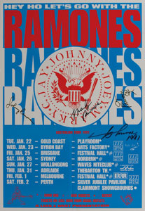 Lot #544 Ramones Australian 1991 Signed Poster