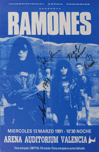 Lot #563  Ramones Valencia Spain Signed Mini Poster - Image 1